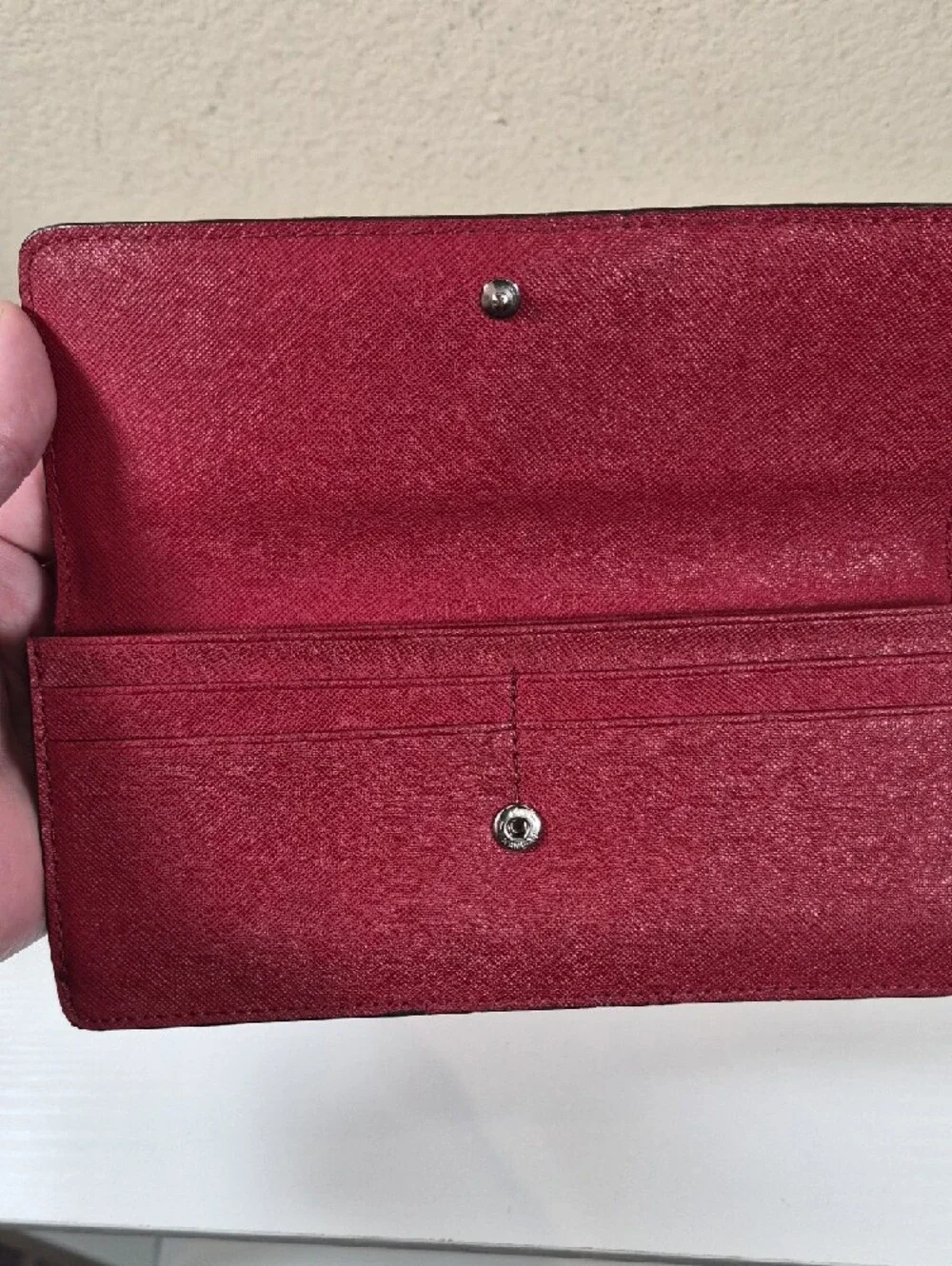 Michael Kors Wine Red Saffiano Leather Wallet
